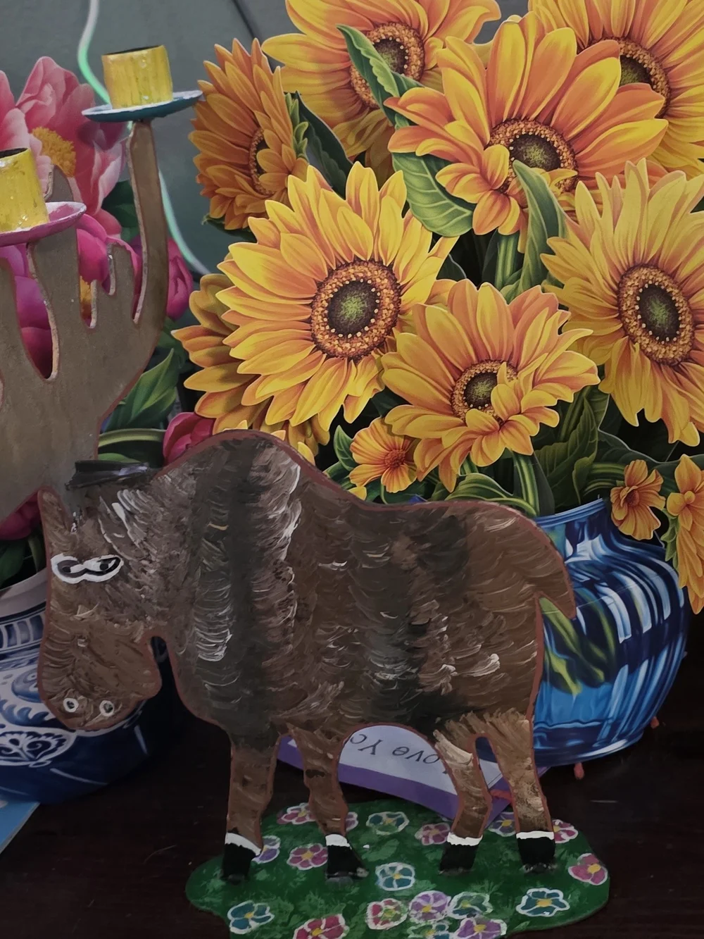 Hand-Painted Moose Candle Holder | One-of-a-Kind Rustic Woodland Decor